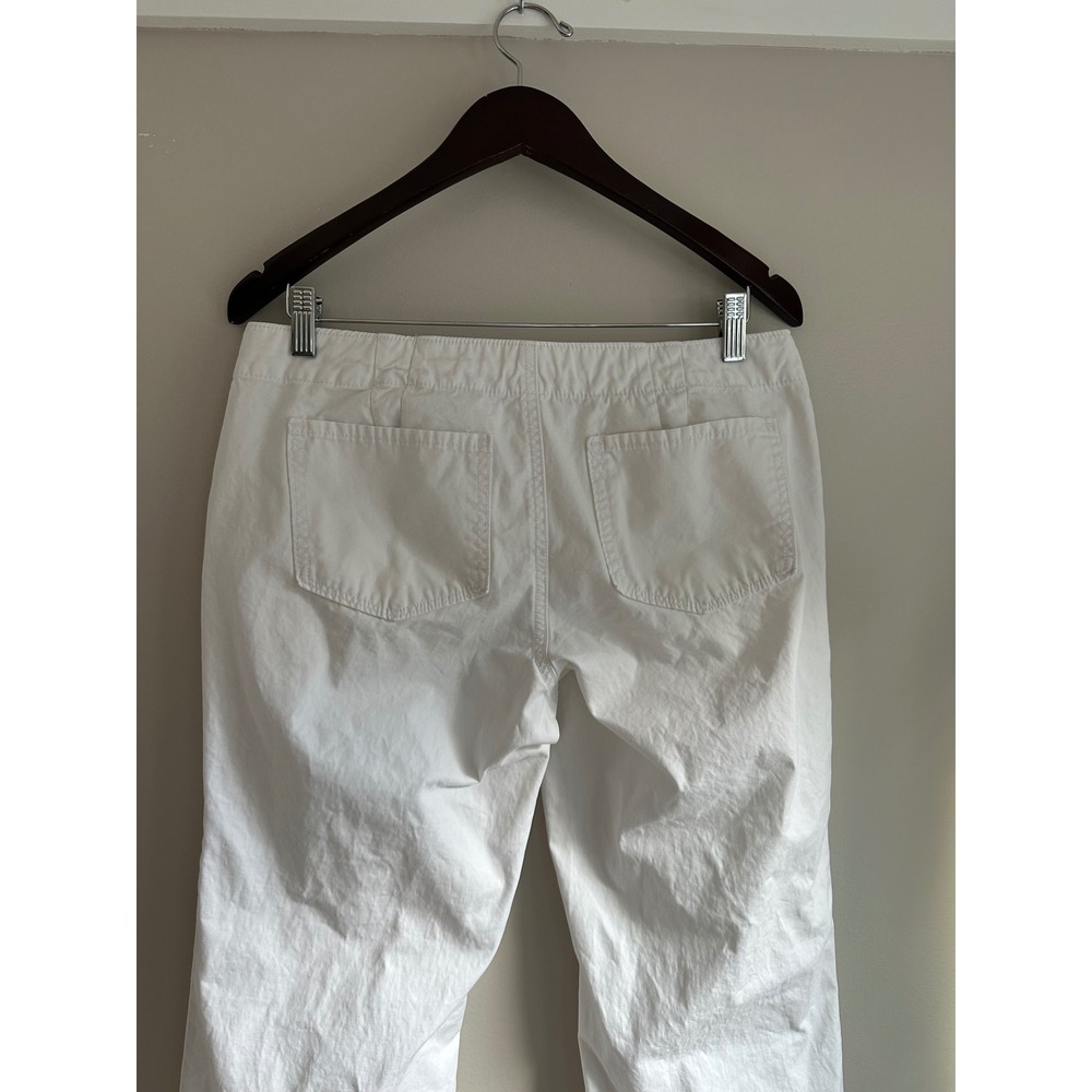 Gap Wide Leg Utility Pants Womens 10 White EUC Coastal Summer Cotton Trousers - Picture 4 of 8
